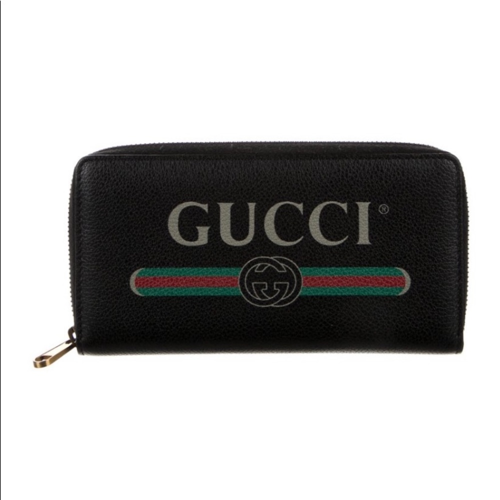 Authentic Gucci leather Graphic Print Wallet